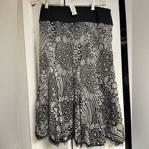Drama Black and Gray Floral Maxi Skirt